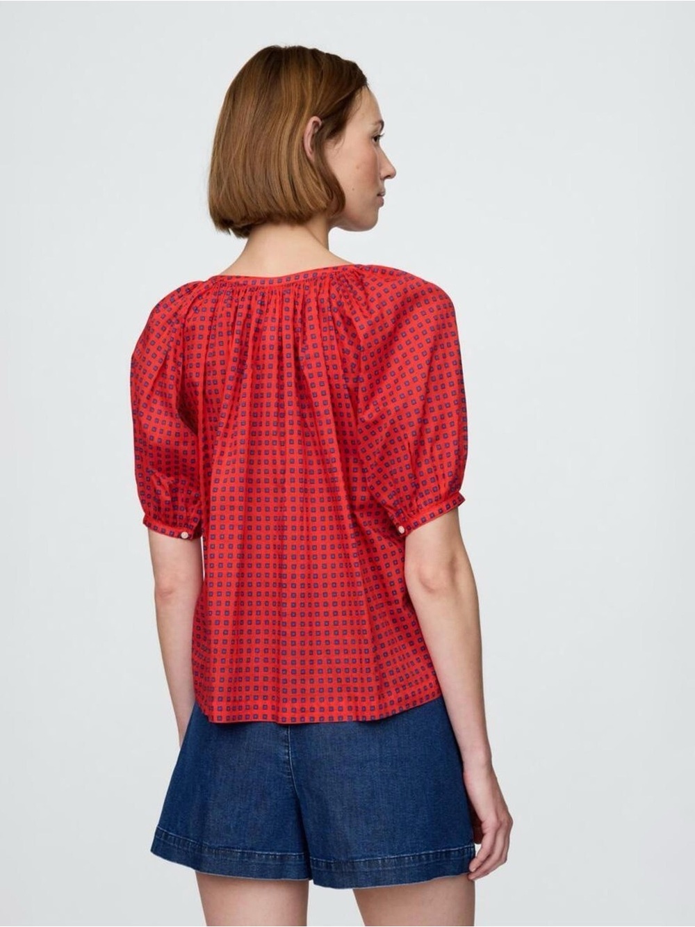 Gap x Doen red print blouse - Picture 3 of 9